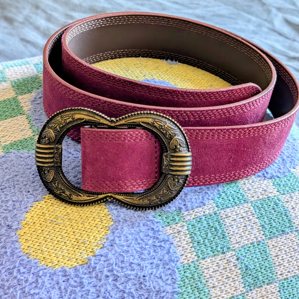Sezane Gaia Belt  - Raspberry  - with Decorative Buckle